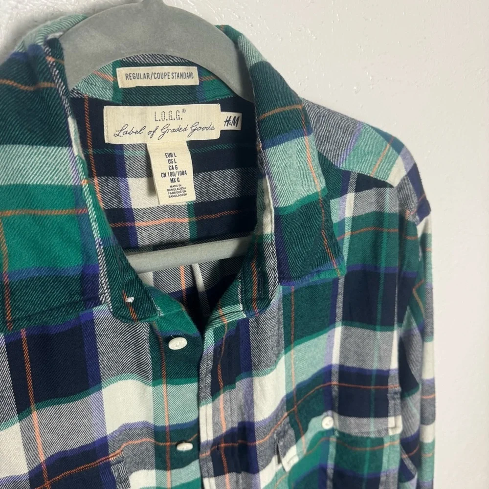 Green and Blue‎ Plaid Cotton Flannel